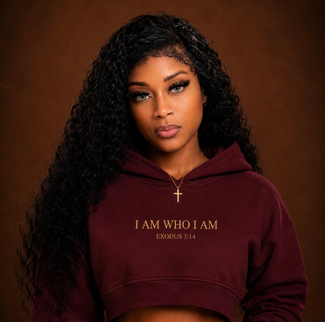 YAHWEH — Chosen in crop Hoodie