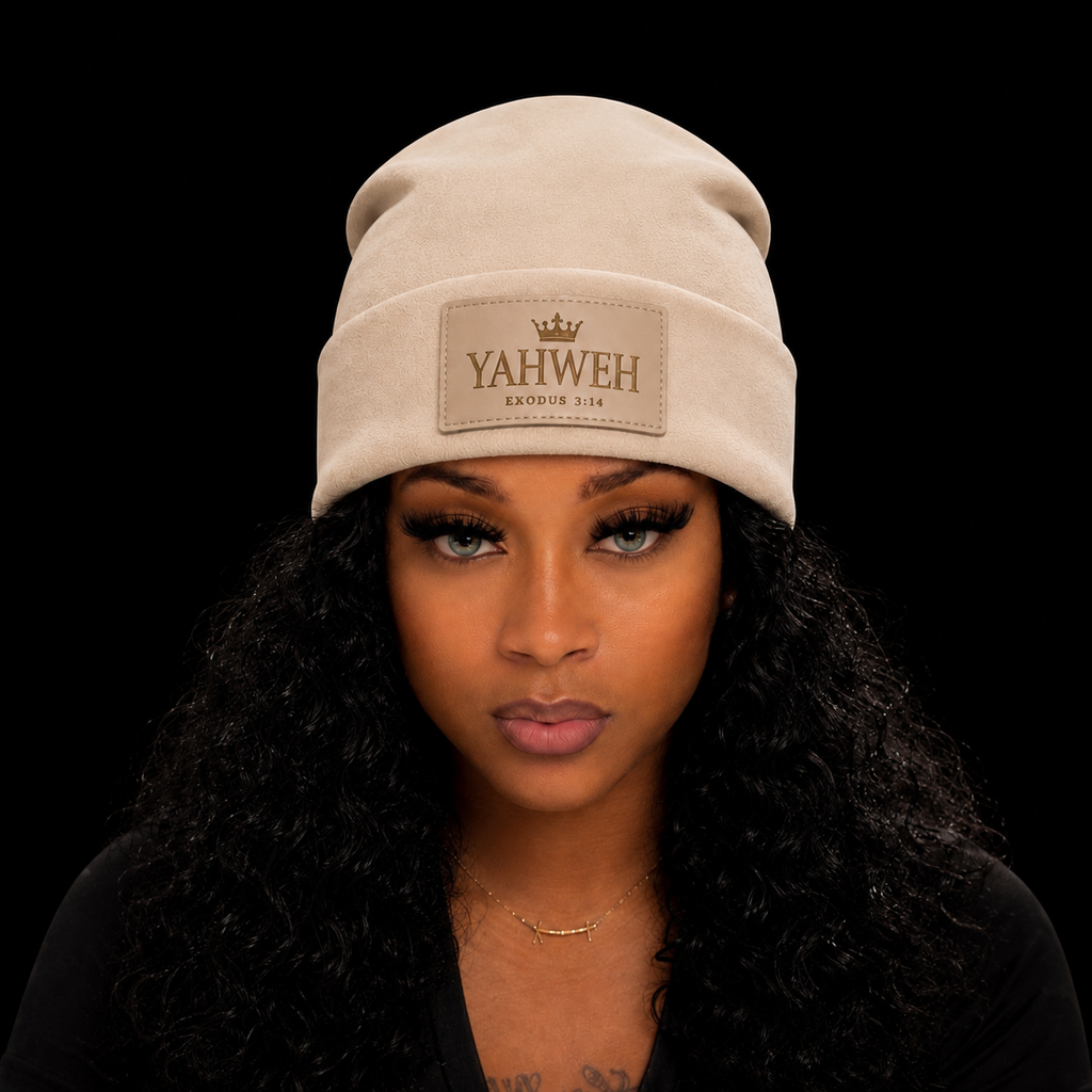 YAHWEH — I AM Cream Suede Beanie