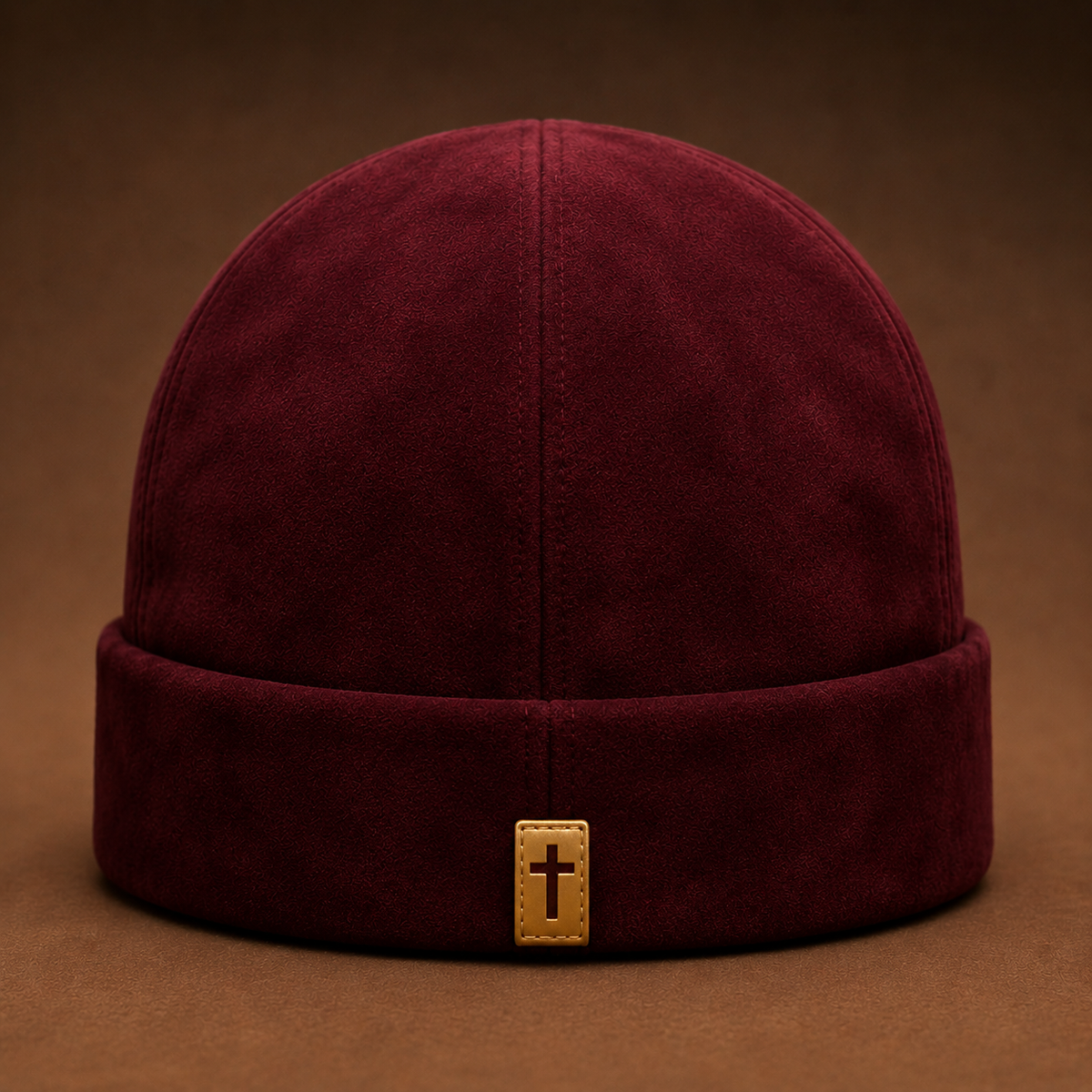 YAHWEH The Most High Burgundy Suede Beanie