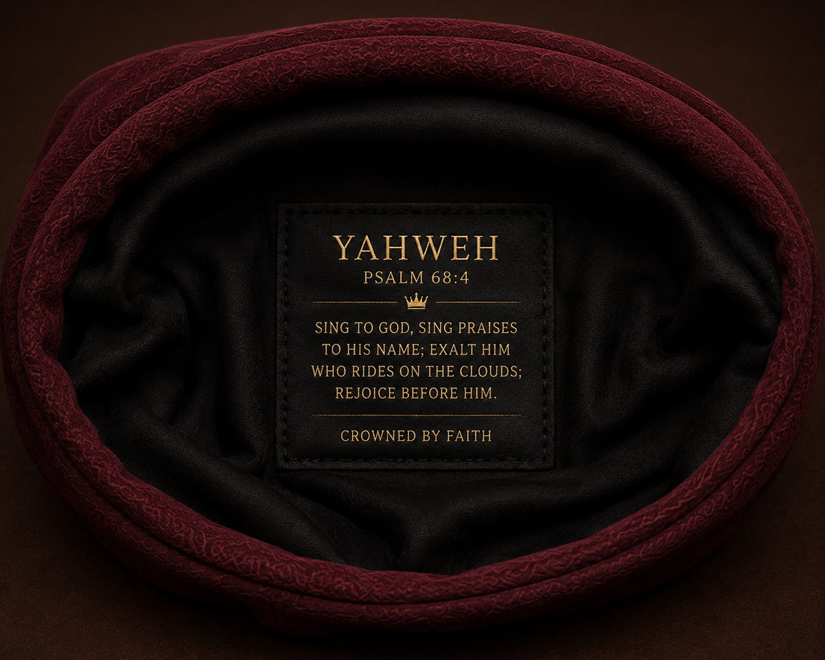 YAHWEH The Most High Burgundy Suede Beanie