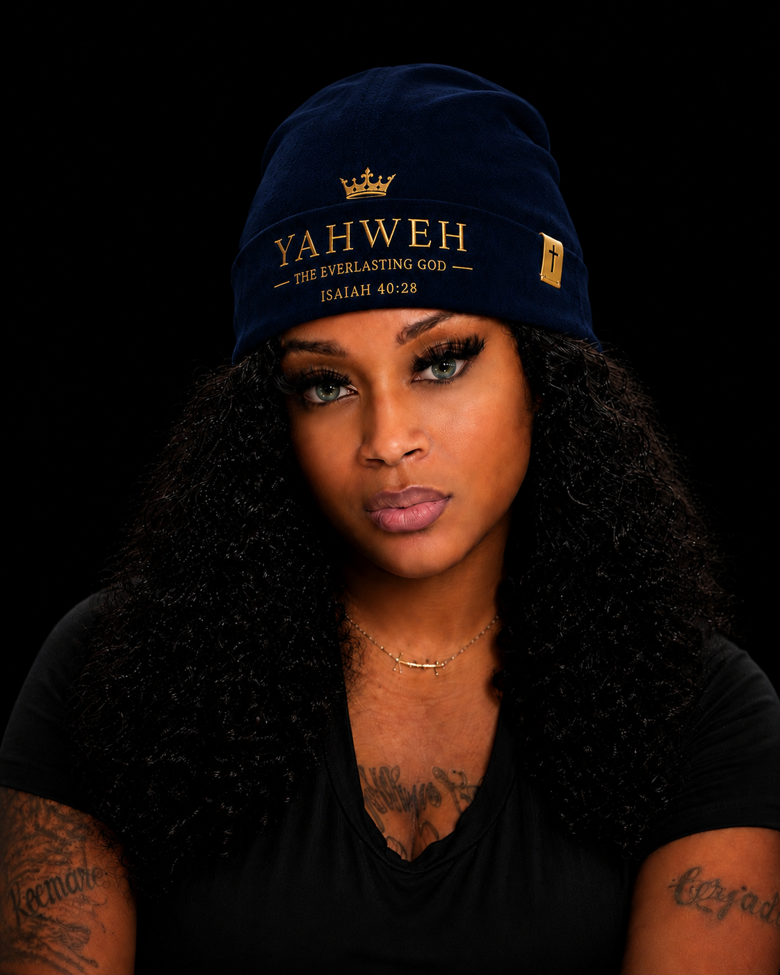 The Everlasting — YAHWEH Midnight Navy Suede Beanie