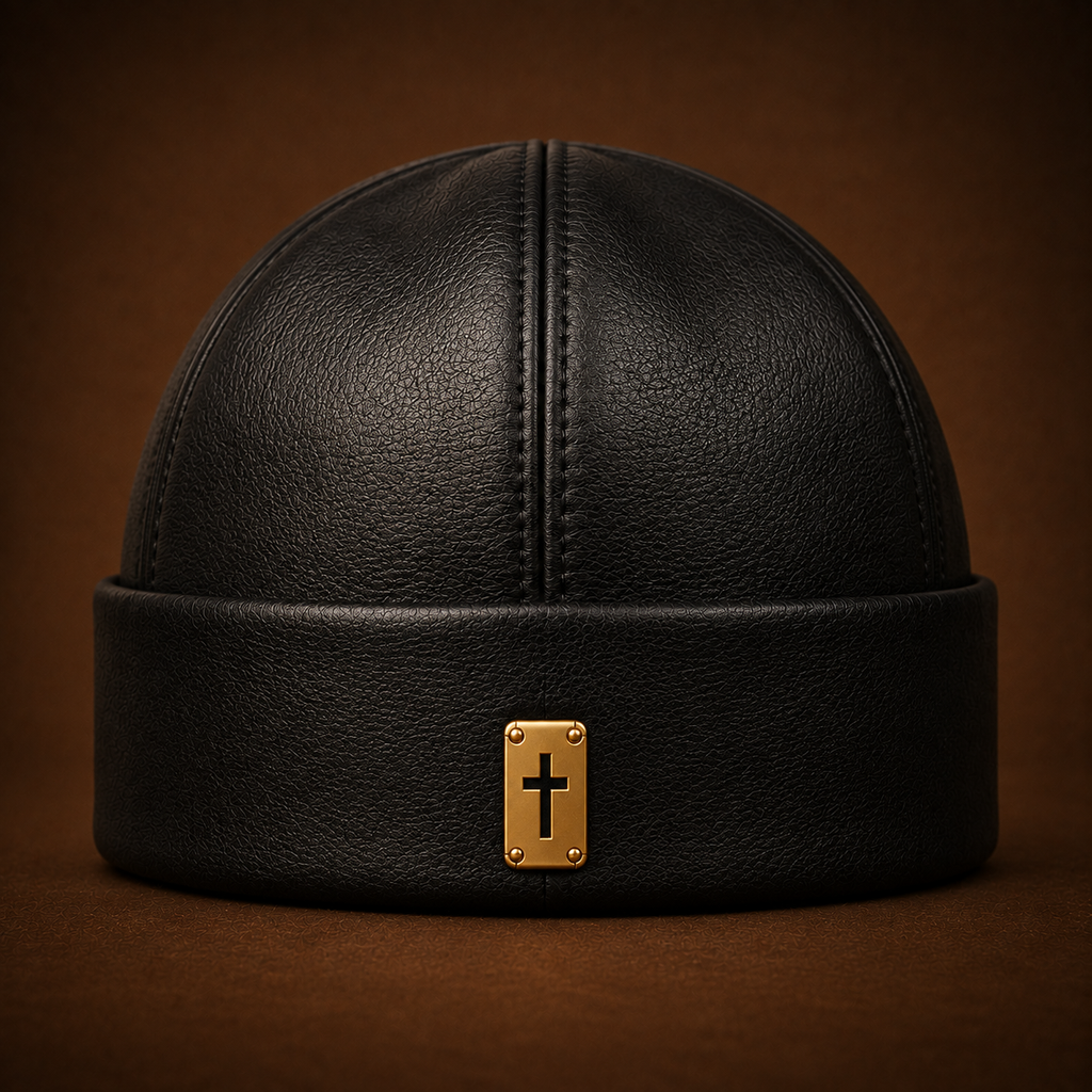 The Most High — YAHWEH Black Leather Beanie