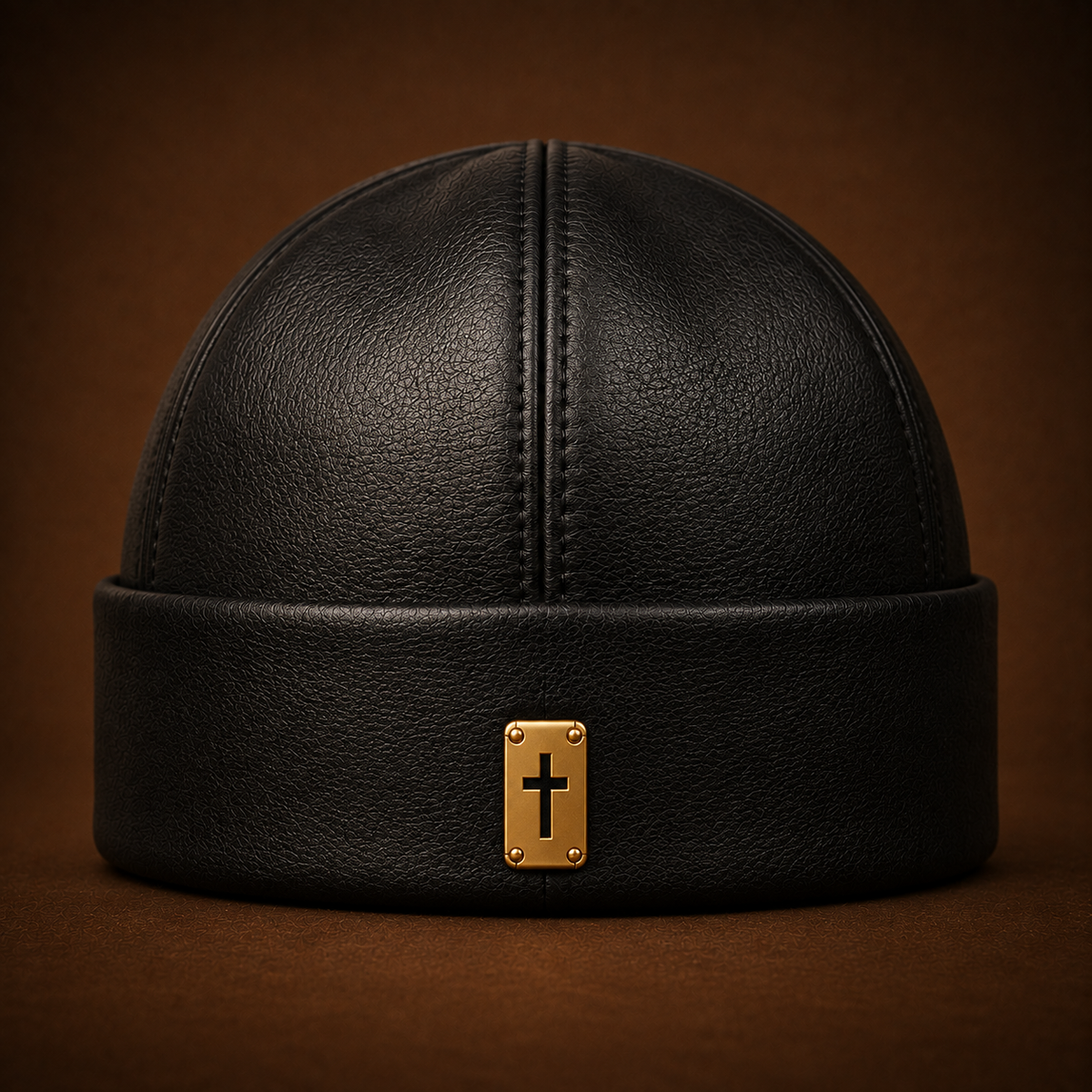 The Most High — YAHWEH Black Leather Beanie