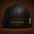The Most High — YAHWEH Black Leather Beanie