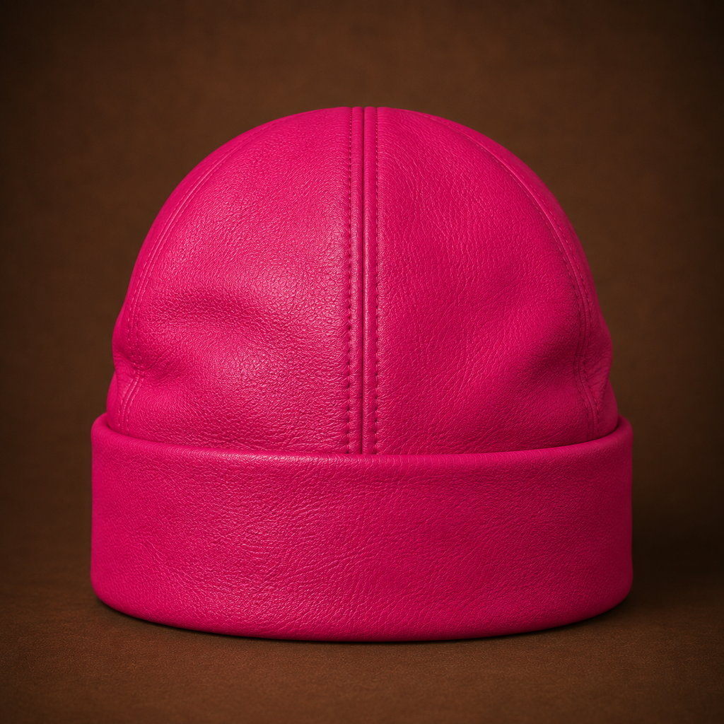 Chosen & Beloved — Pink Leather Beanie