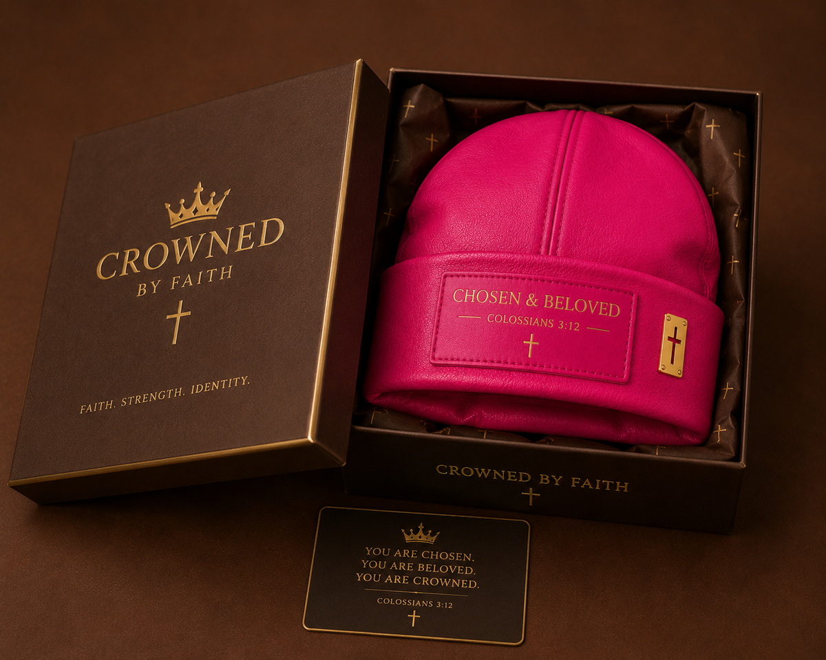 Chosen & Beloved — Pink Leather Beanie
