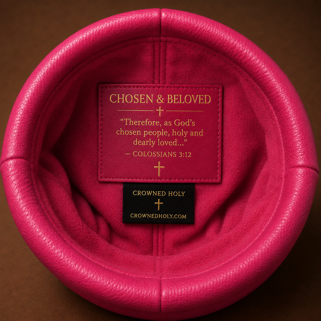 Chosen & Beloved — Pink Leather Beanie