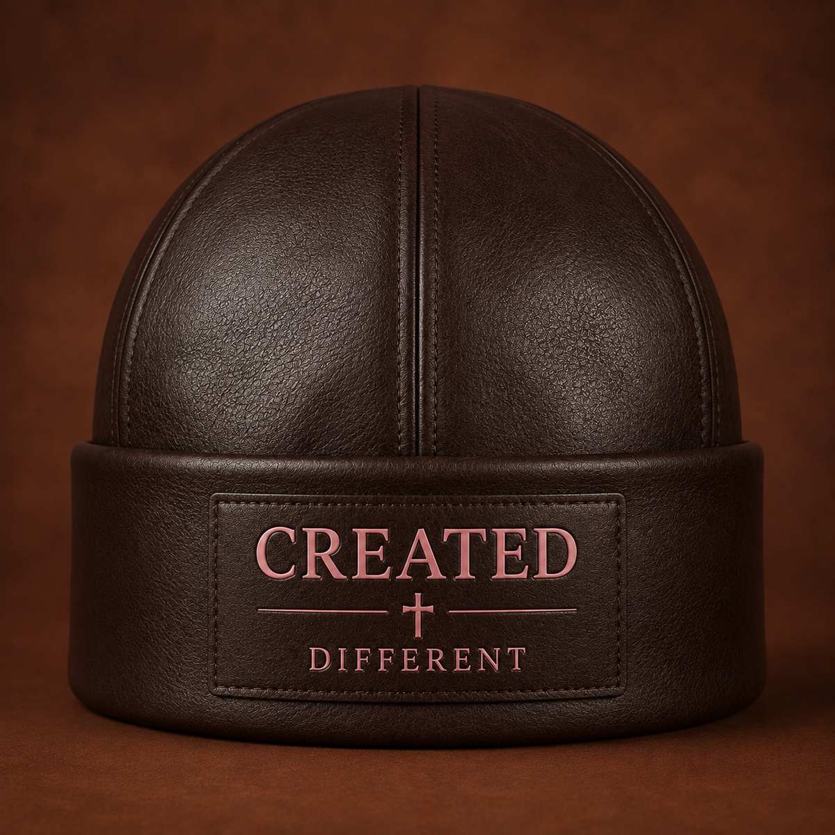 Created Different — Espresso Leather Beanie