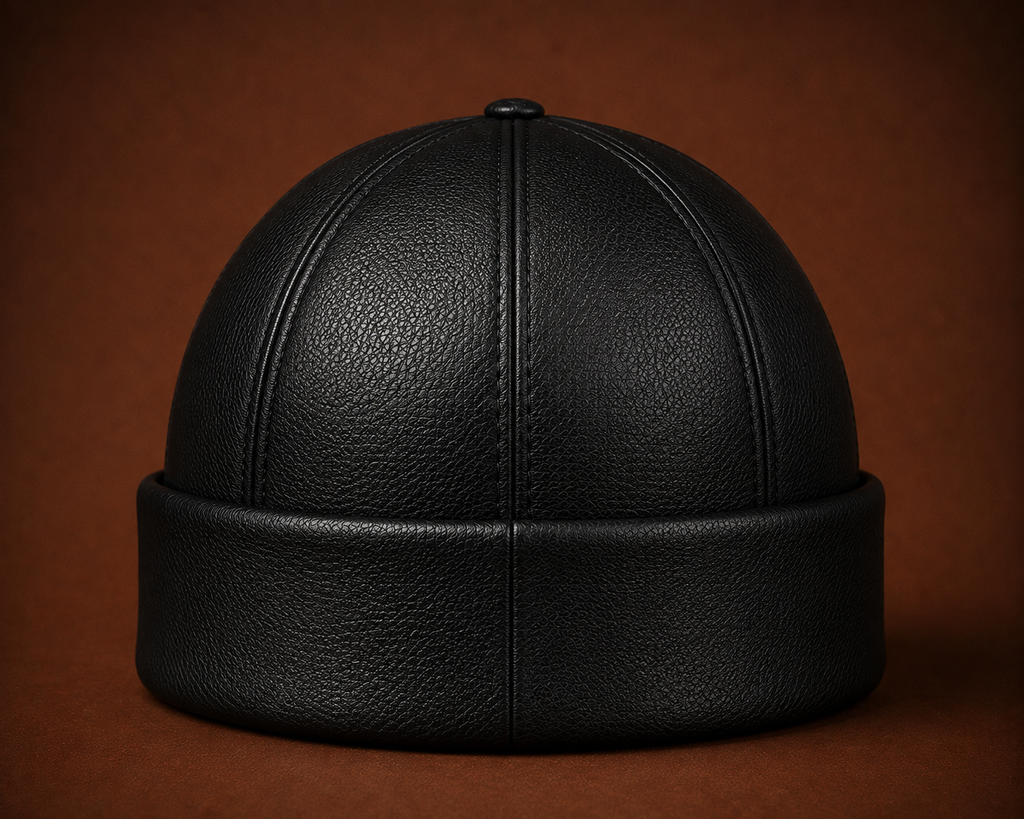 FAITH UNSEEN — Onyx Leather Beanie