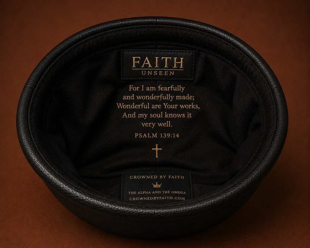 FAITH UNSEEN — Onyx Leather Beanie