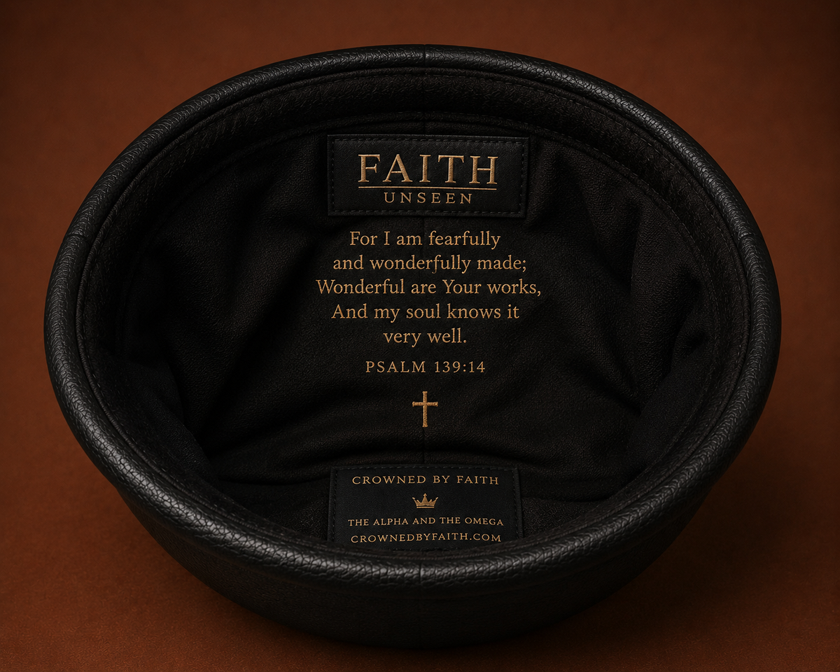 FAITH UNSEEN — Onyx Leather Beanie