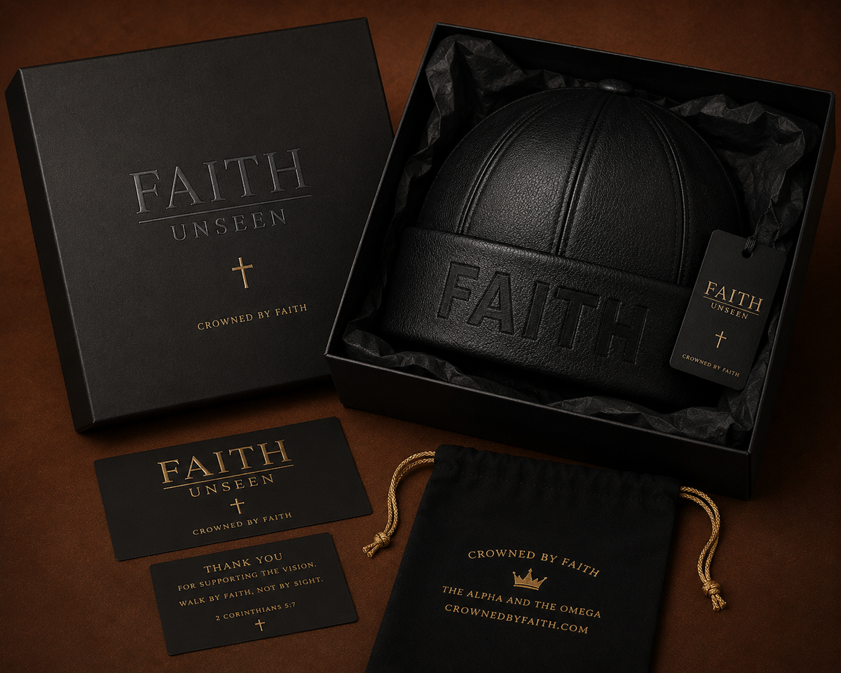 FAITH UNSEEN — Onyx Leather Beanie