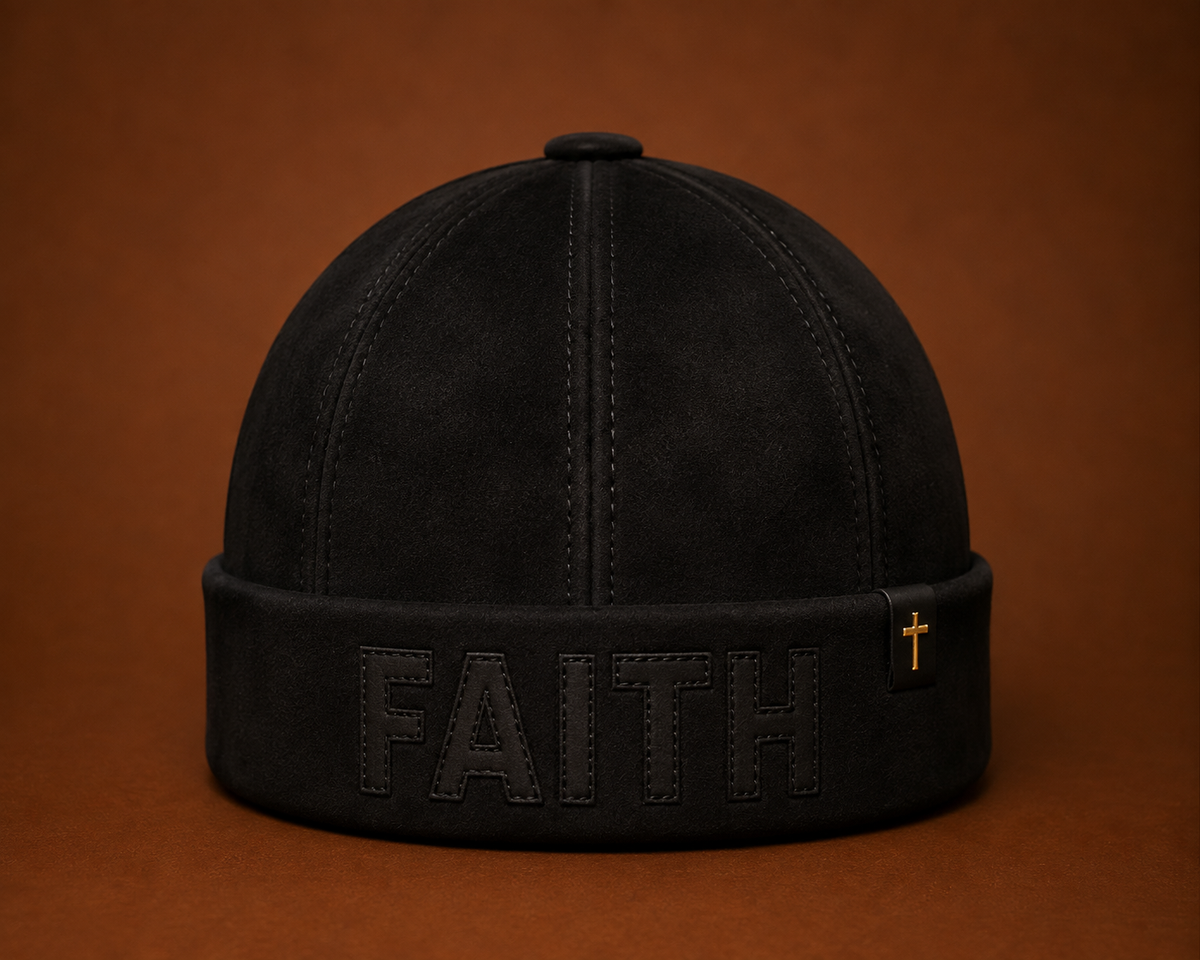 UNSHAKEN FAITH — Onyx Suede Beanie