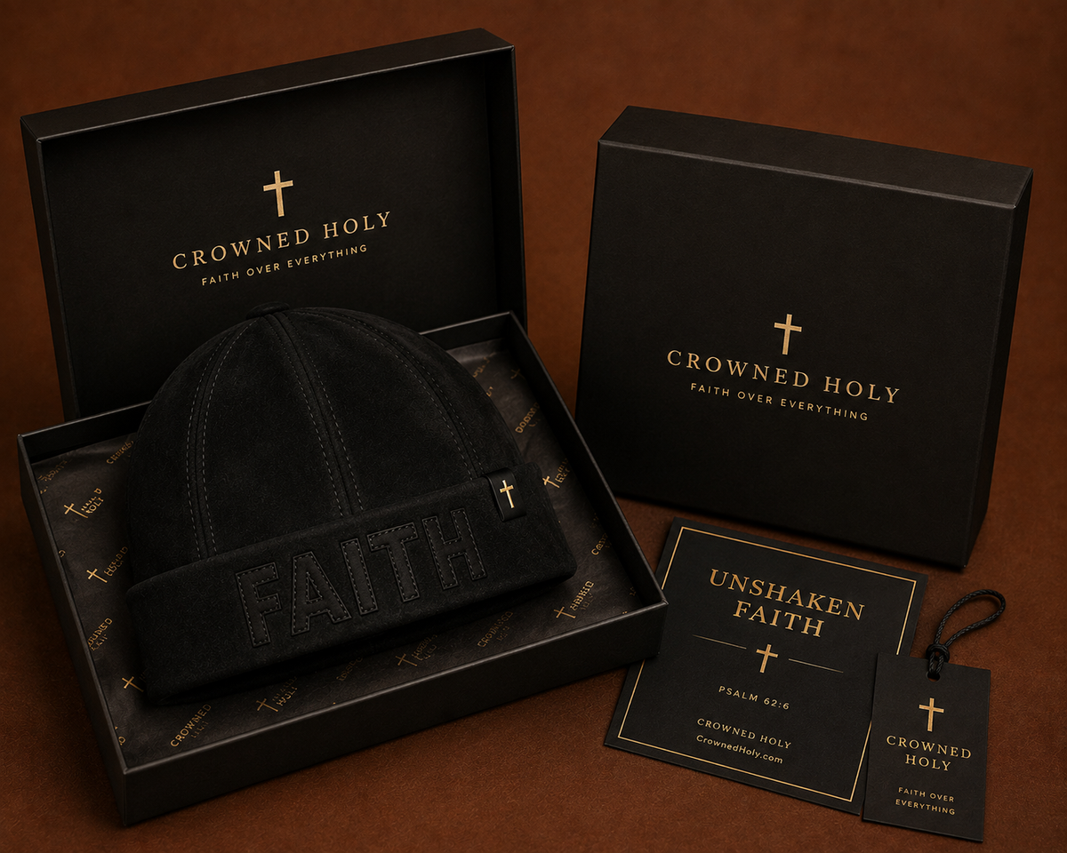 UNSHAKEN FAITH — Onyx Suede Beanie