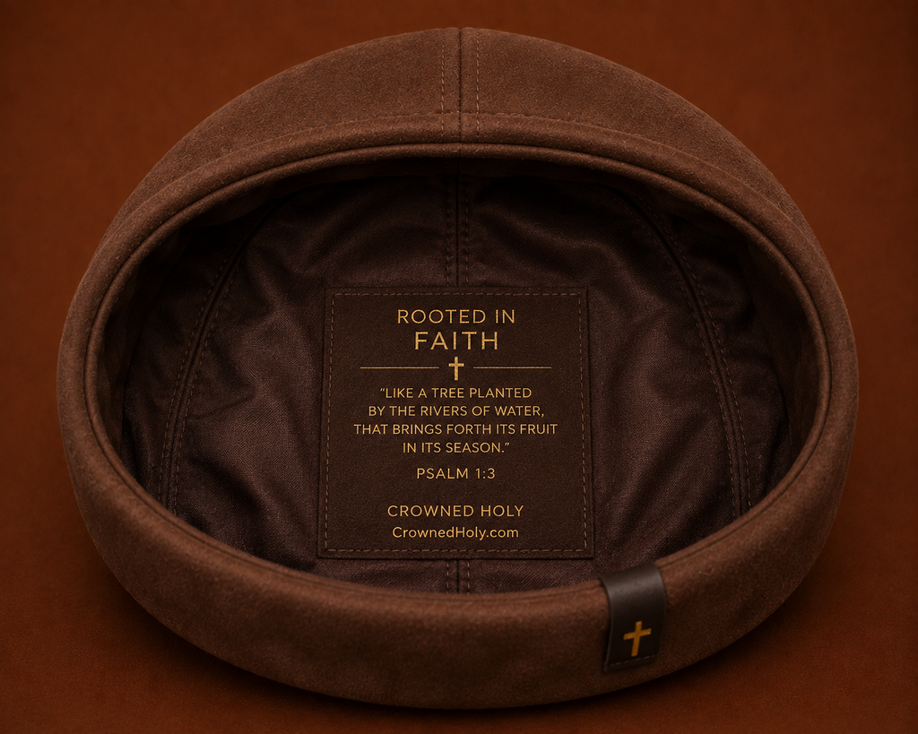 ROOTED IN FAITH — Mocha Suede Beanie