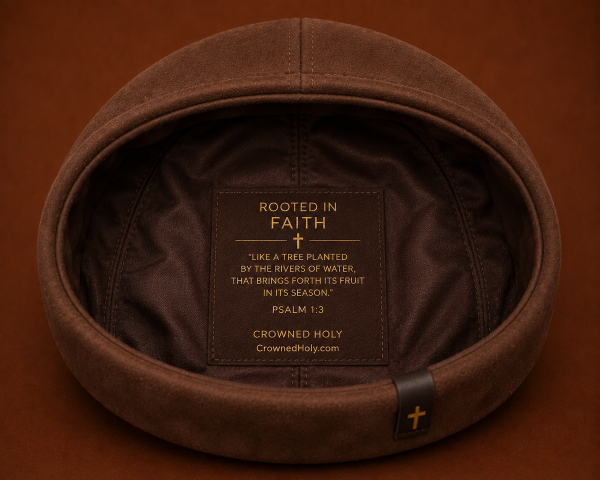 ROOTED IN FAITH — Mocha Suede Beanie