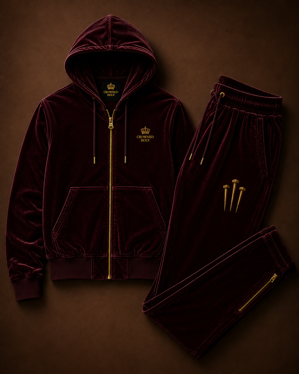 THE PRICE WAS PAID — Burgundy Velour Set