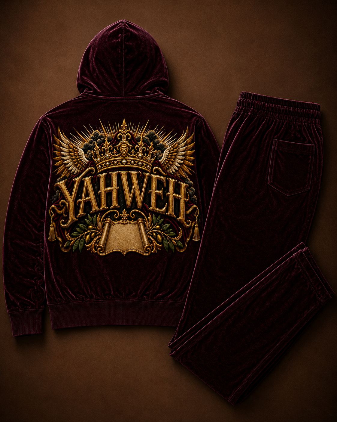 THE MOST HIGH — Royal Burgundy Velour Set