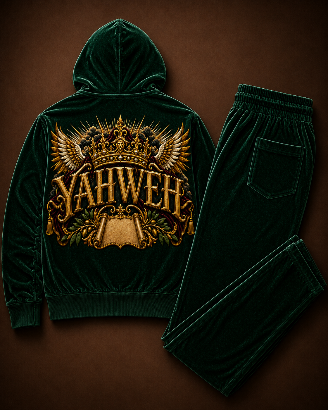 THE MOST HIGH — Eden Green Velour Set
