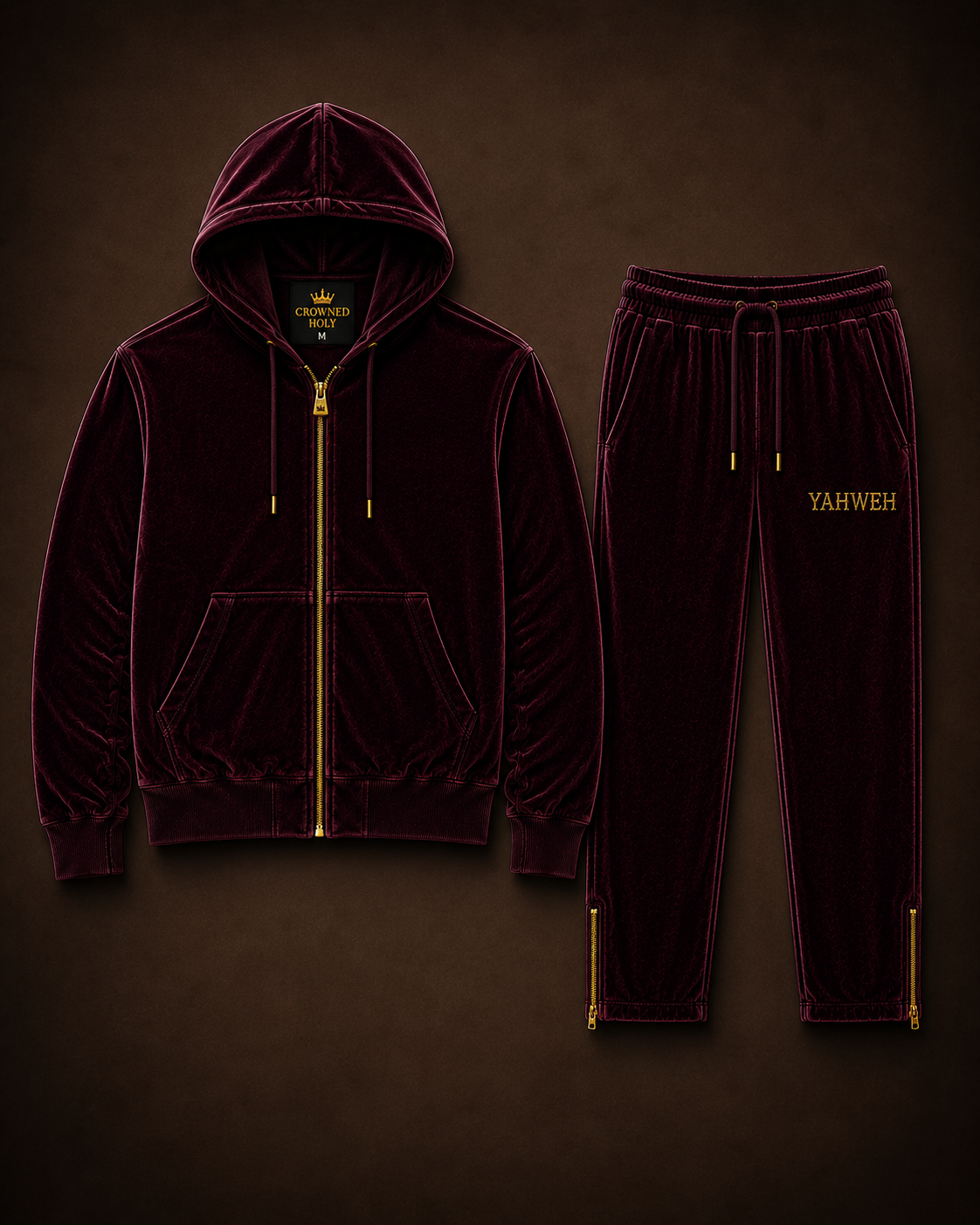 THE MOST HIGH — Royal Burgundy Velour Set