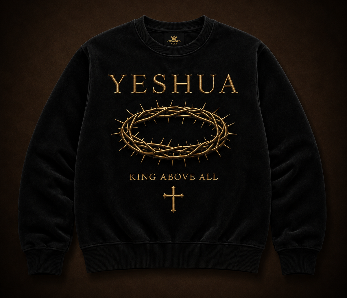 KING ABOVE ALL — Onyx Black Crewneck