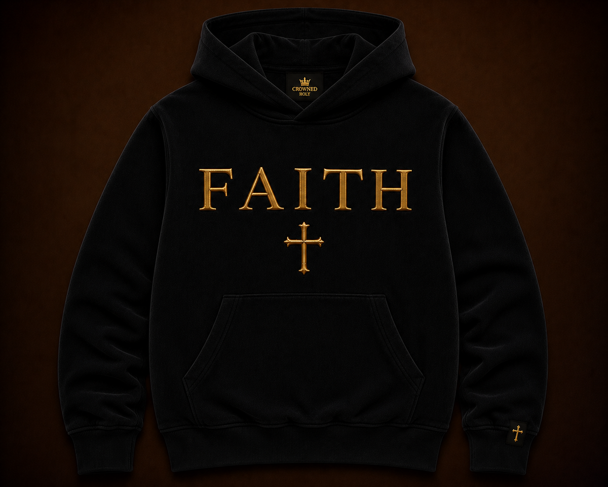 WALK BY FAITH — Onyx Black Hoodie