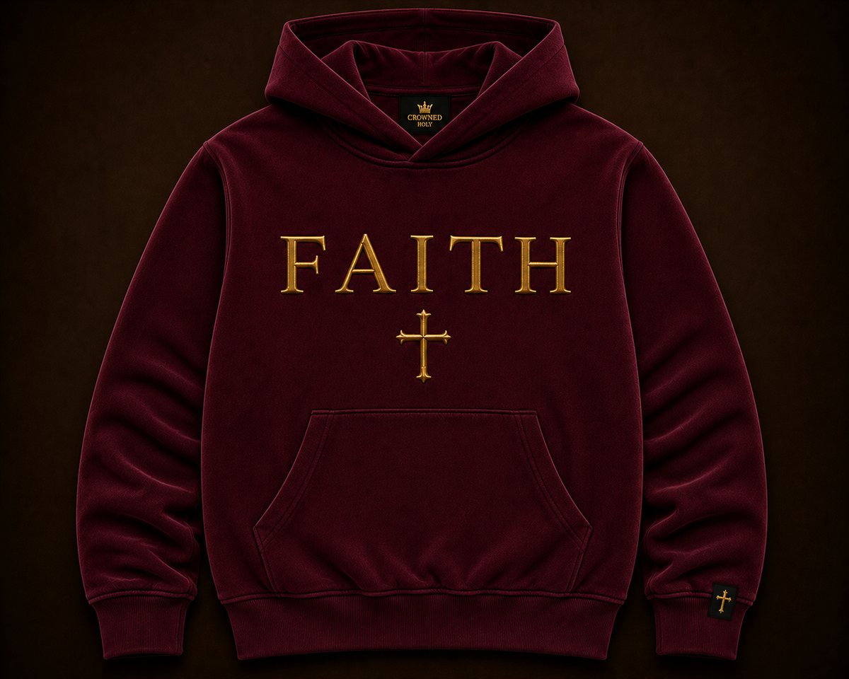 WALK BY FAITH — Covenant Burgundy Hoodie