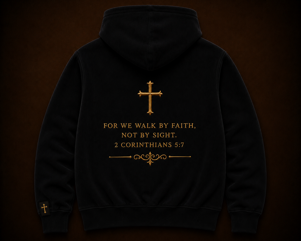 WALK BY FAITH — Onyx Black Hoodie