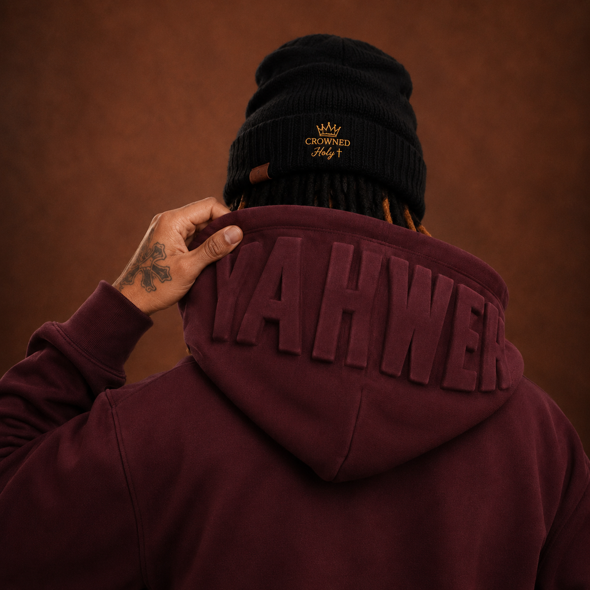 NAME ABOVE ALL — YAHWEH Hoodie | Royal Burgundy