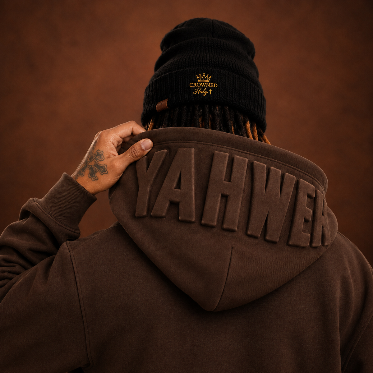 NAME ABOVE ALL — YAHWEH Hoodie | Covenant Brown