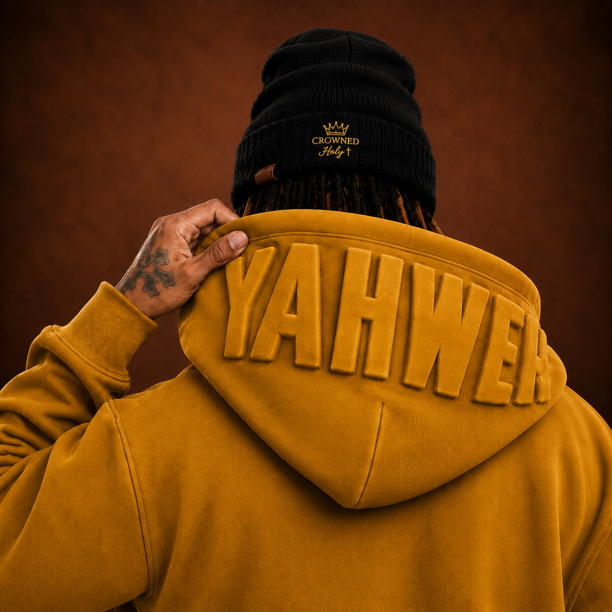 NAME ABOVE ALL — YAHWEH Hoodie | Antique Gold