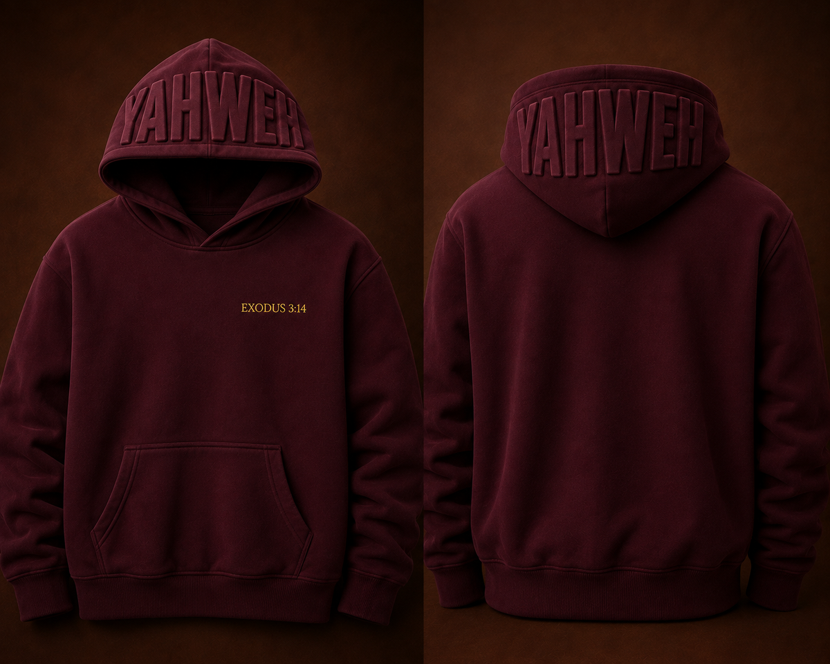 NAME ABOVE ALL — YAHWEH Hoodie | Royal Burgundy