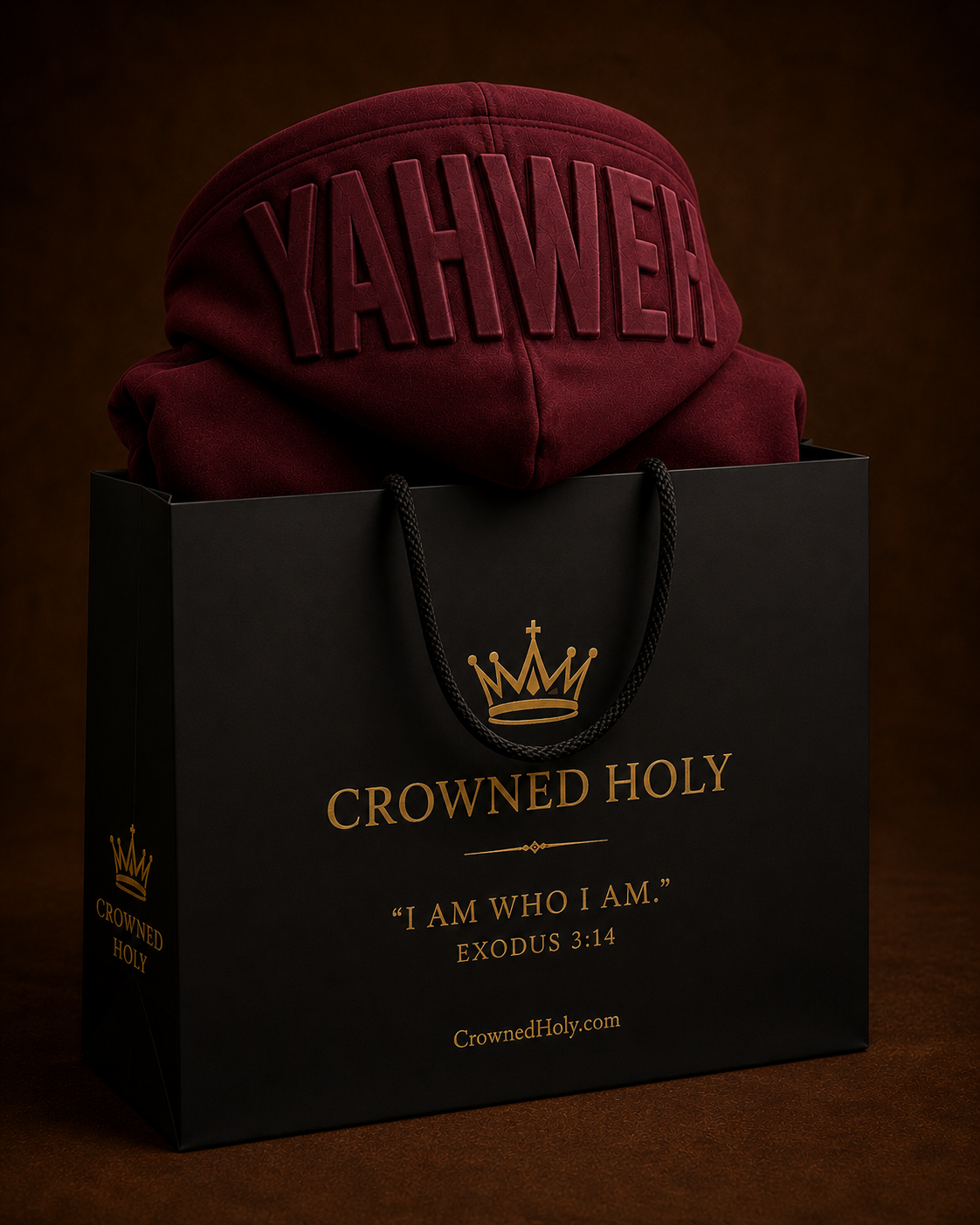 NAME ABOVE ALL — YAHWEH Hoodie | Royal Burgundy