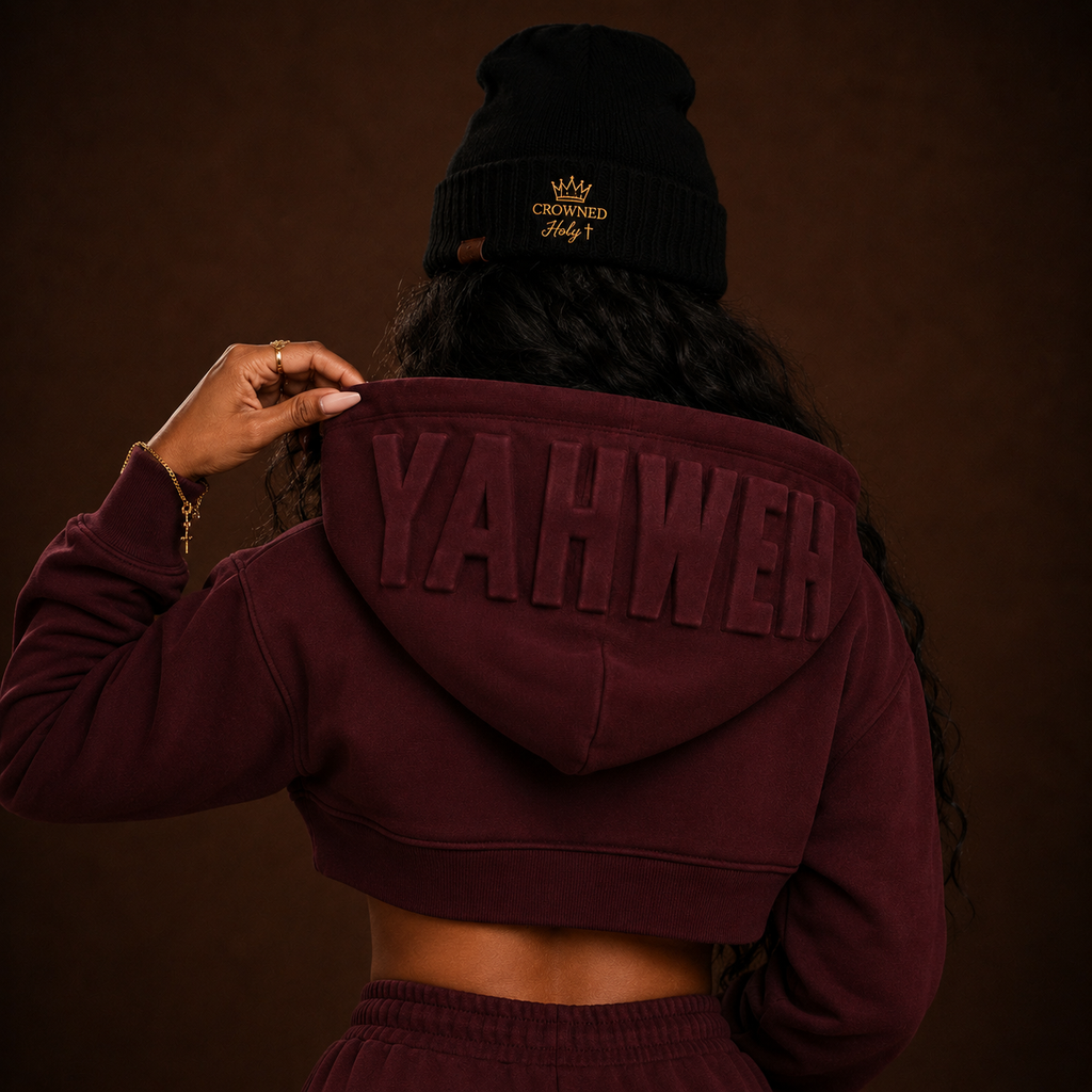 YAHWEH — Chosen in crop Hoodie